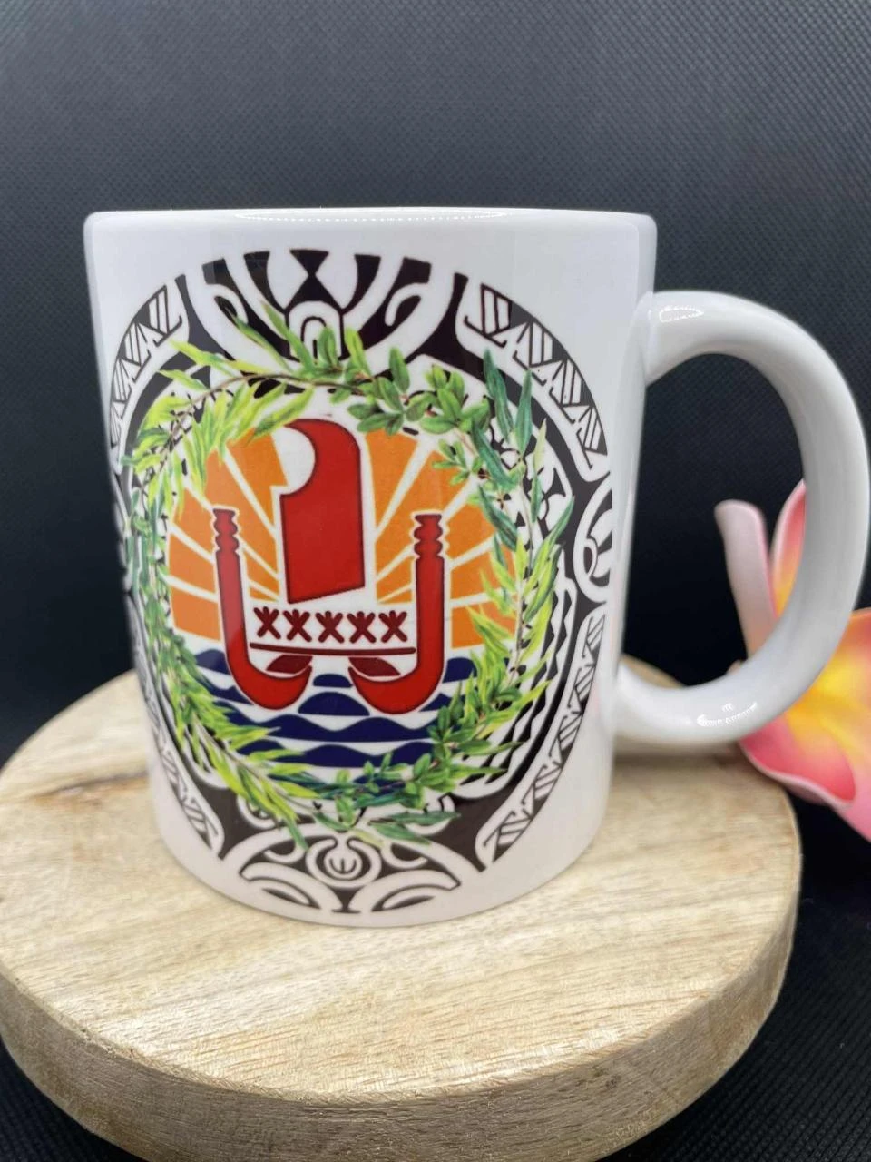 ☕ Ceramic Mug – Tahiti • Polynesian Tattoo • Patutiki 🌺🌊 – photo 2